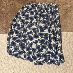 Chic Blue Floral Women's A-Line Skirt